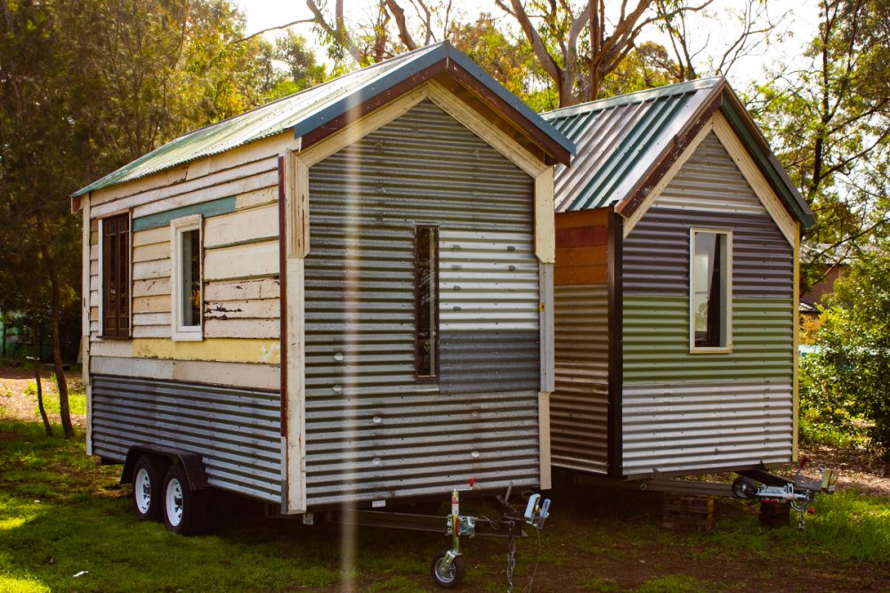Two tiny houses Two tiny houses, both made from recycled materials, by The Upcyclist.